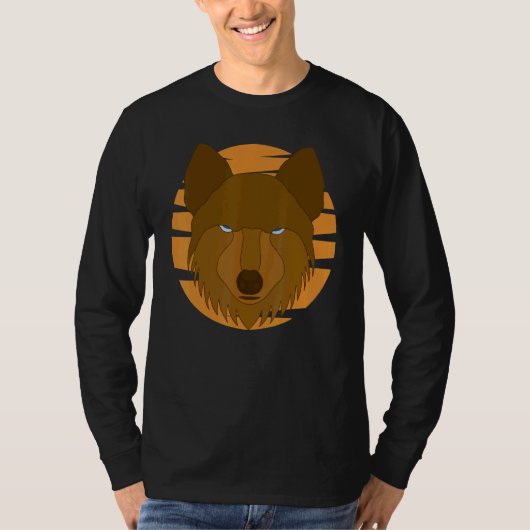 Wolf Motif Predator Face Wolfs T-Shirt (Vorderseite)