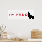 Wolf Motivierend Freedom Black & White Poster (Küche)