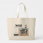 Wolf Motorcycles Poster Vintage Große Tasche (Rückseite)