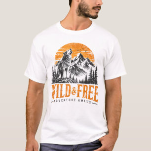 Wolf-Mountain-Abenteuer-T-Shirt Nationalpark T-Shirt