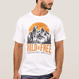 Wolf-Mountain-Abenteuer-T-Shirt Nationalpark T-Shirt