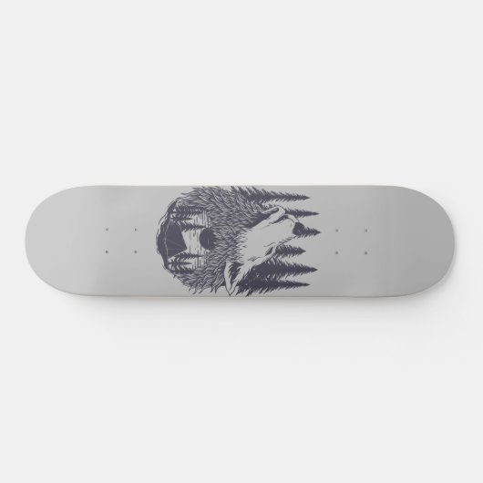 Wolf Mountain Forest Sunset Zent Camping Skateboard (Horizontal)