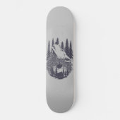 Wolf Mountain Forest Sunset Zent Camping Skateboard (Vorderseite)