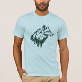 Wolf mountains minimalist art T-Shirt (Vorderseite)