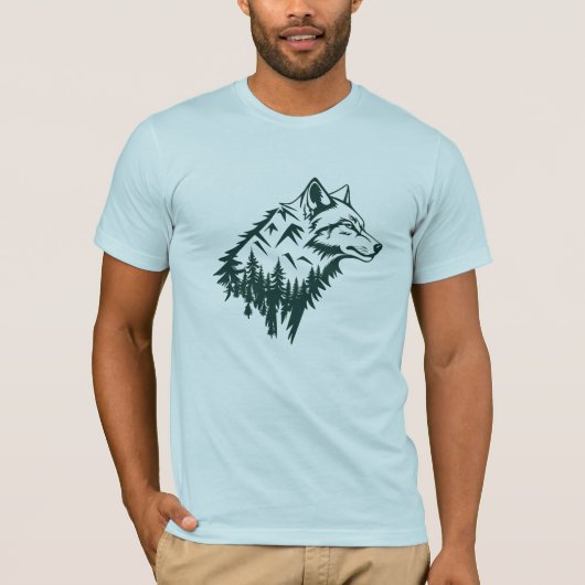 Wolf mountains minimalist art T-Shirt (Vorderseite)