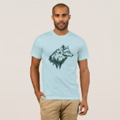 Wolf mountains minimalist art T-Shirt (Vorne ganz)
