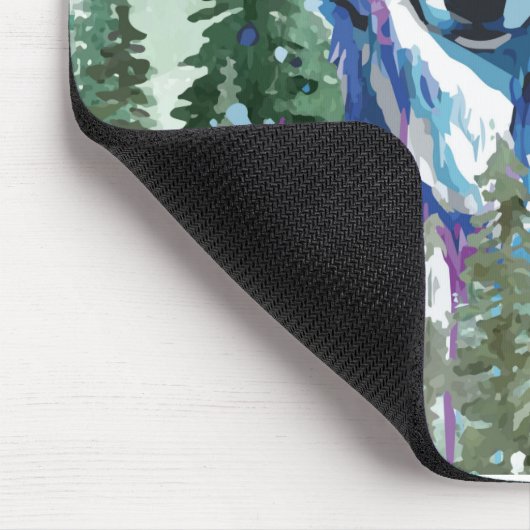Wolf Mouse Pad | Farbiger Watercolor Wolf Mousepad (Ecke)