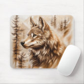 Wolf Mouse Pad Mousepad (Mit Mouse)