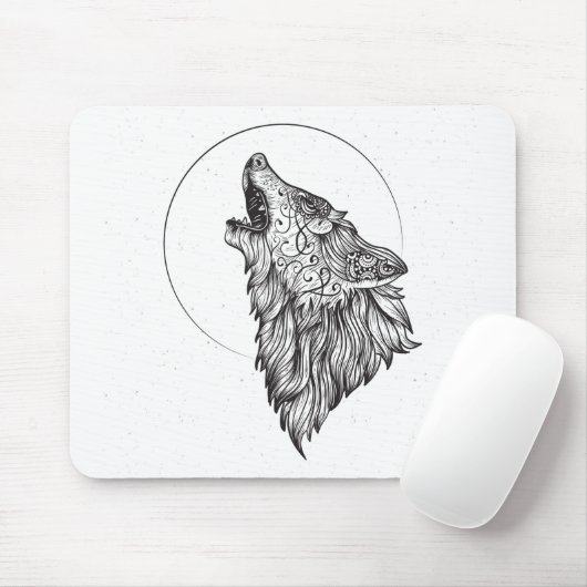 Wolf Mousepad (Mit Mouse)