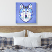 Wolf Multi Color Mixed Media Design 1 Leinwanddruck (Insitu (Schlafzimmer))