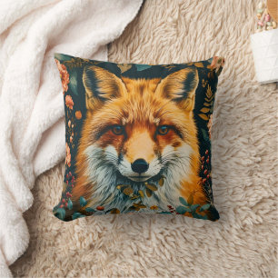 Wolf-Muster Vintage-Wald Blumen Garten Kissen