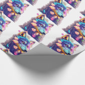 Wolf-Muster zum Aufhellen Geschenkpapier (Ecke)