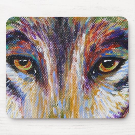 Wolf mustert Mousepad (Vorne)