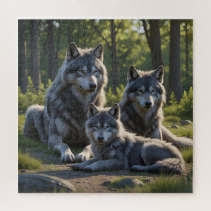 Wolf-Mutter-und-Welpe-Puzzle Puzzle