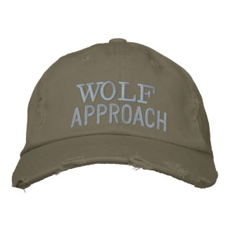 Wolf-Mütze von Approachable Wolf für Männer Bestickte Baseballkappe