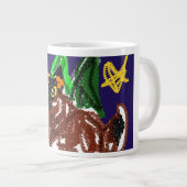 Wolf Nacht Freudenspass Jumbo-Tasse (Vorderseite Rechts)