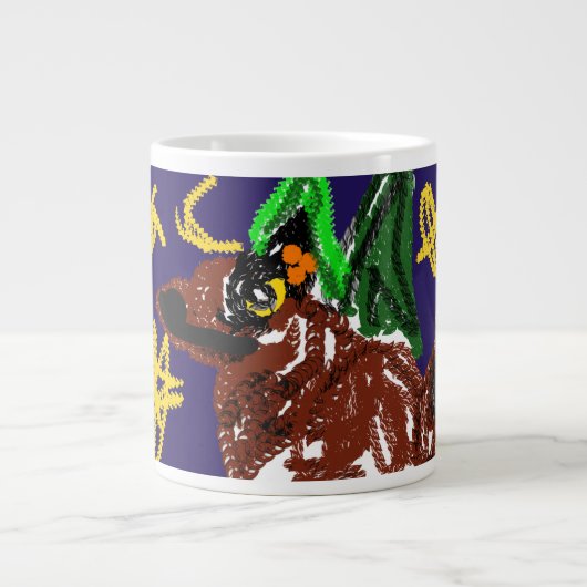 Wolf Nacht Freudenspass Jumbo-Tasse (Vorderseite)