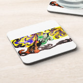 Wolf Nacht sternenklar Getränkeuntersetzer (Linke Seite)