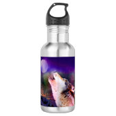 Wolf nachts edelstahlflasche (Vorderseite)
