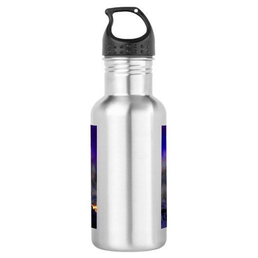 Wolf nachts edelstahlflasche (Rückseite)