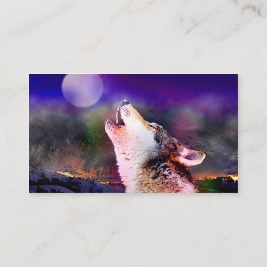 Wolf nachts visitenkarte (Rückseite)