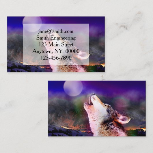 Wolf nachts visitenkarte (Vorne/Hinten)