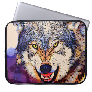 WOLF-NAHAUFNAHME Laptop-Hülse Laptopschutzhülle