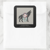 Wolf Native American Animal Spirit Book Quadratischer Aufkleber (Tasche)
