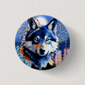Wolf Native Animal Spirit Button (Vorderseite)