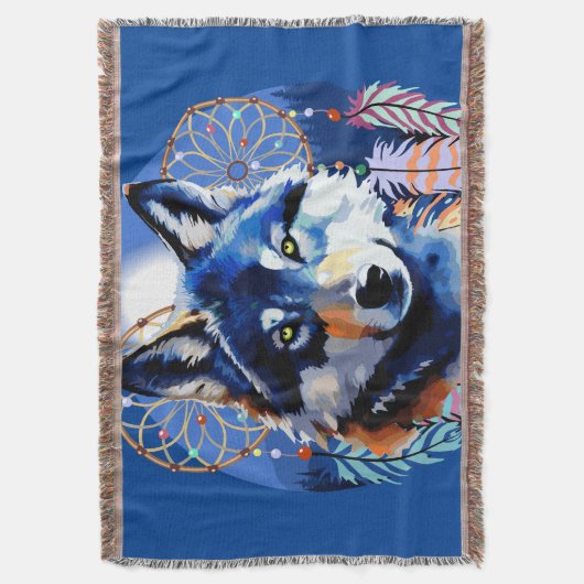 Wolf Native Animal Spirit Decke (Vorderseite Vertikal)