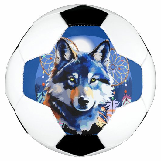 Wolf Native Animal Spirit   Fußball (Vorderseite)