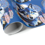 Wolf Native Animal Spirit Geschenkpapier (Rolleneckpunkt)