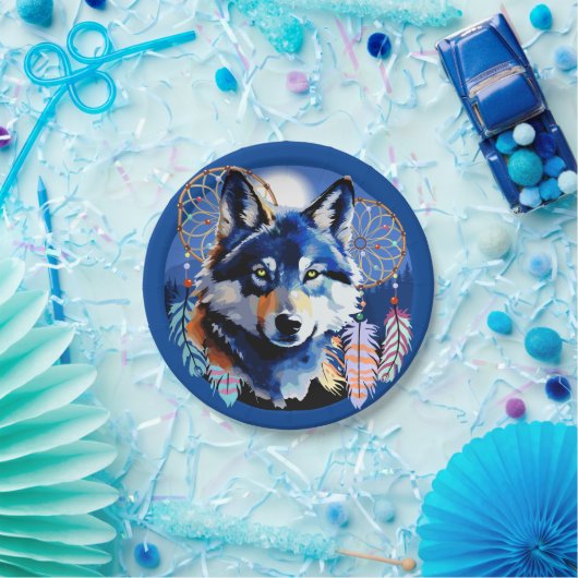 Wolf Native Animal Spirit Pappteller (Party)