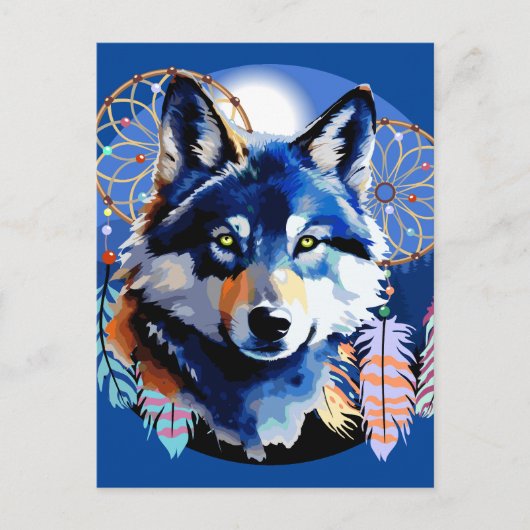 Wolf Native Animal Spirit Postkarte (Vorderseite)