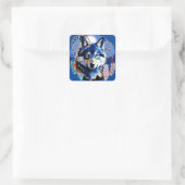 Wolf Native Animal Spirit Quadratischer Aufkleber (Tasche)