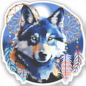 Wolf Native Animal Spirit Square Sticker (Vorderseite)