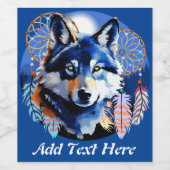 Wolf Native Animal Spirit Weinetikett (Einzelnes Label)