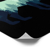 Wolf Natur Outdoor Wald Camping Wandergeschenk Poster (Ecke)