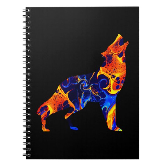 WOLF NEON-ABSTRACT-GEMÄLDE NOTIZBLOCK (Vorderseite)