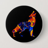 WOLF NEON ABSTRAKT PAINT BUTTON (Vorderseite)