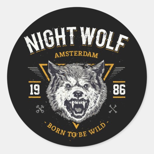 Wolf Night Amsterdam Bestes Geschenk Runder Aufkleber (Vorderseite)