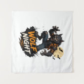 Wolf Night Halloween Grafik Wandteppich (Vorderseite (Horizontal))