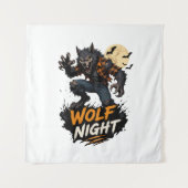 Wolf Night Halloween Grafik Wandteppich (Vorderseite)