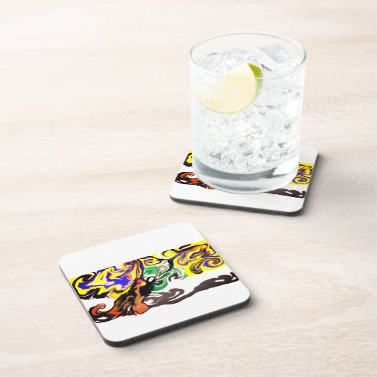 Wolf night stary  getränkeuntersetzer (Rechte Seite)