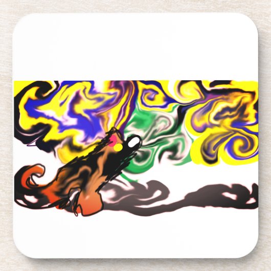 Wolf night stary getränkeuntersetzer (Vorderseite)