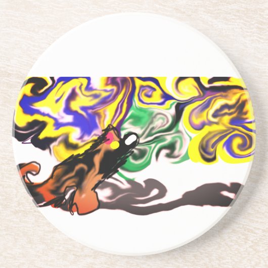 Wolf night stary getränkeuntersetzer (Vorne)