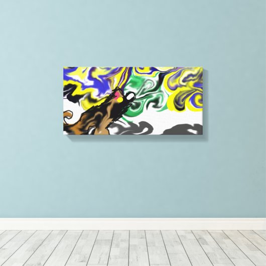 Wolf night stary leinwanddruck (Insitu (Holzboden))