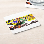 Wolf night stary  rechteckiger pappuntersetzer (angewinkelt)