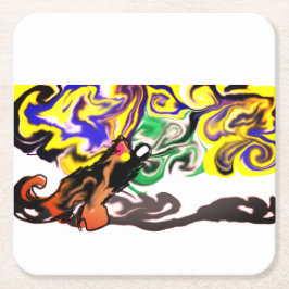 Wolf night stary  rechteckiger pappuntersetzer