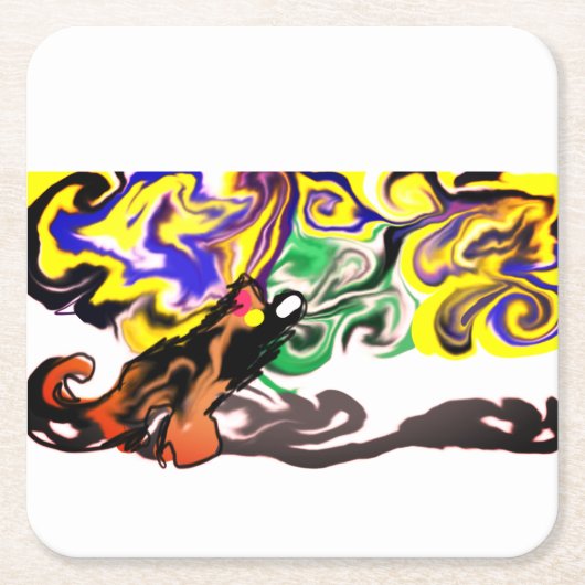 Wolf night stary rechteckiger pappuntersetzer (Vorderseite)